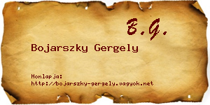 Bojarszky Gergely névjegykártya